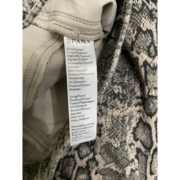 Spanx Women’s Small Jean-ish Ankle Leggings Taupe Snake Skin Tummy Control - Picture 4 of 11